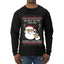 Be Nice To The Server Santa's Watching, Ugly Christmas Sweater Unisex Mens Long Sleeve Shirt