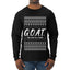 G.O.A.T. God Over All Things, Ugly Christmas Sweater Unisex Mens Long Sleeve Shirt