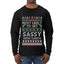 Most Likely To Get Sassy With Santa, Ugly Christmas Sweater Unisex Mens Long Sleeve Shirt