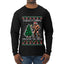 Squatching Through The Snow Bigfoot, Ugly Christmas Sweater Unisex Mens Long Sleeve Shirt