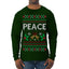 Peace Ugly Christmas Sweater Mens Long Sleeve Shirt