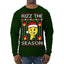 Rizz the Season Viral Internet Fire Emoji Face Meme Ugly Christmas Sweater Mens Long Sleeve Shirt