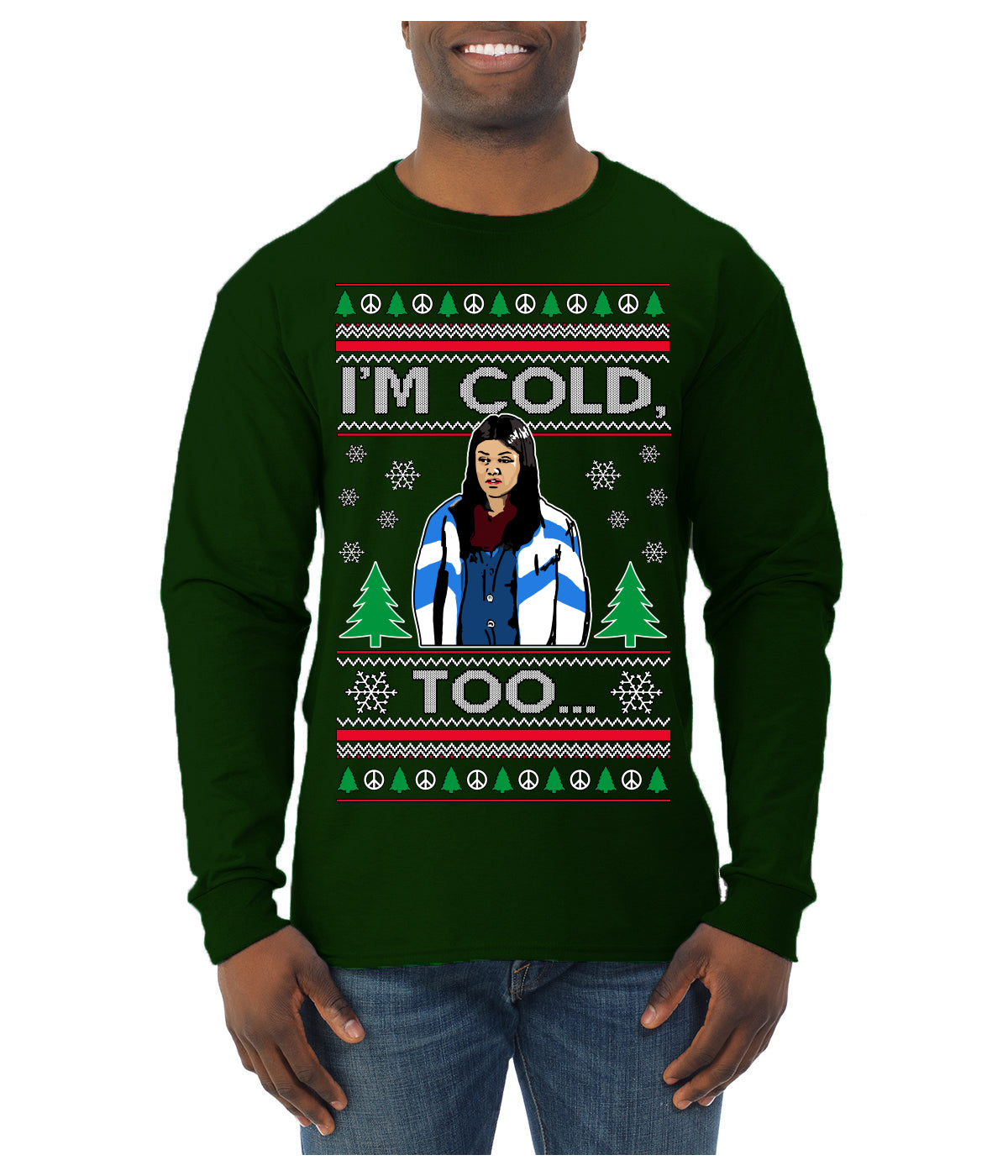 I'm Cold Too Funny Classic 70s Show Damn Jackie Ugly Christmas Sweater Mens Long Sleeve Shirt