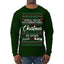 Serial Killer Docs or Christmas Movies Slaying Sleighing Ugly Christmas Sweater Mens Long Sleeve Shirt