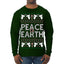 Peace On Earth Funny Xmas Cute Pink Angel Cross Ugly Christmas Sweater Mens Long Sleeve Shirt