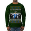 I'll Be Home for Hanukkah, Funny President Donald Trump JD Vance Winter Holiday Chanukah Hannukkah Channukah Ugly Christmas Sweater Mens Long Sleeve Shirt