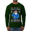 Santa Stands On Christmas, Ugly Christmas Sweater Mens Long Sleeve Shirt