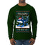 Tralalero Fa La La Brainrot, Ugly Christmas Sweater Mens Long Sleeve Shirt