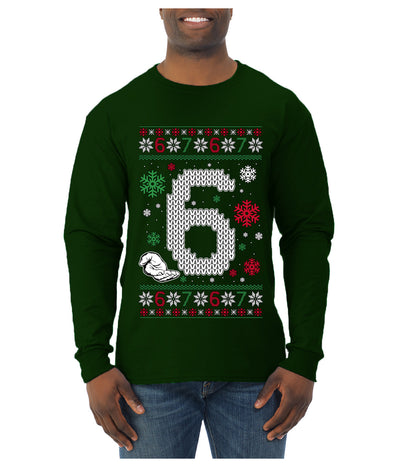 Christmas 6 Meme, Ugly Christmas Sweater Unisex Mens Long Sleeve Shirt