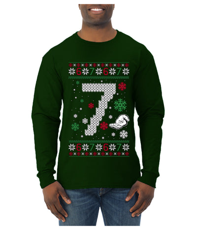Christmas 7 Meme, Ugly Christmas Sweater Unisex Mens Long Sleeve Shirt