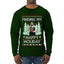 Finding My Happy Holiday, Ugly Christmas Sweater Mens Long Sleeve Shirt