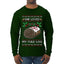 She Loves my Yule Log, Ugly Christmas Sweater Mens Long Sleeve Shirt