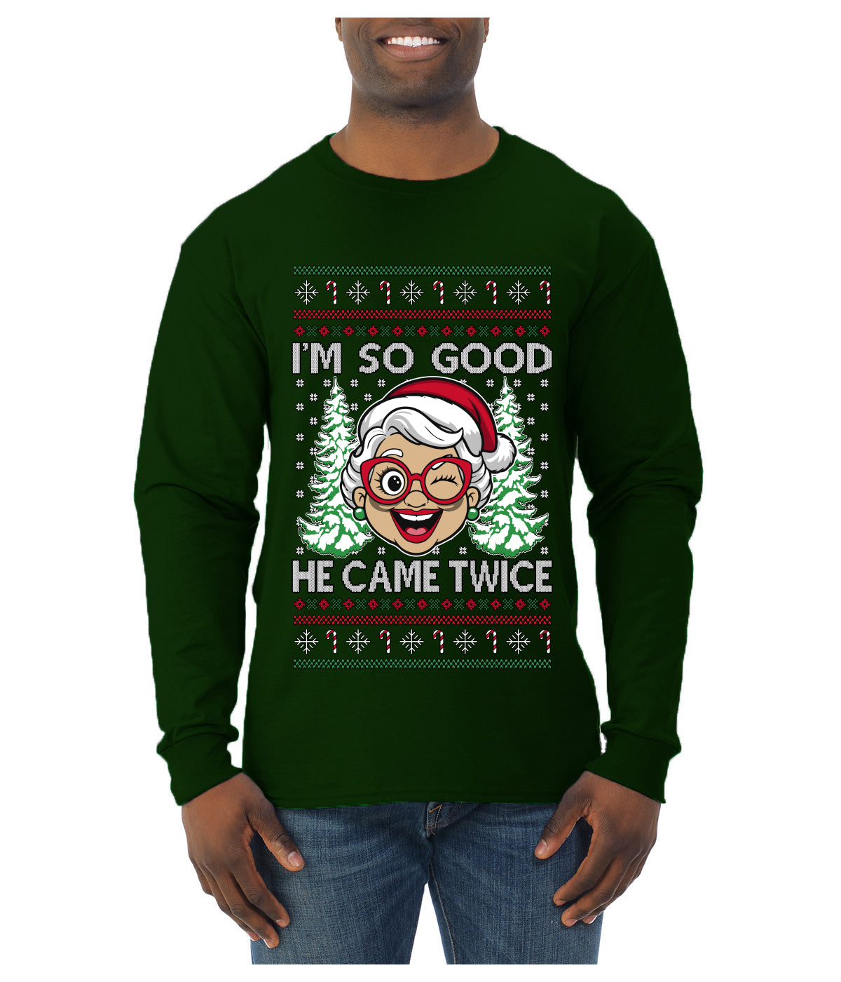 So Good He Came Twice, Ugly Christmas Sweater Unisex Mens Long Sleeve Shirt