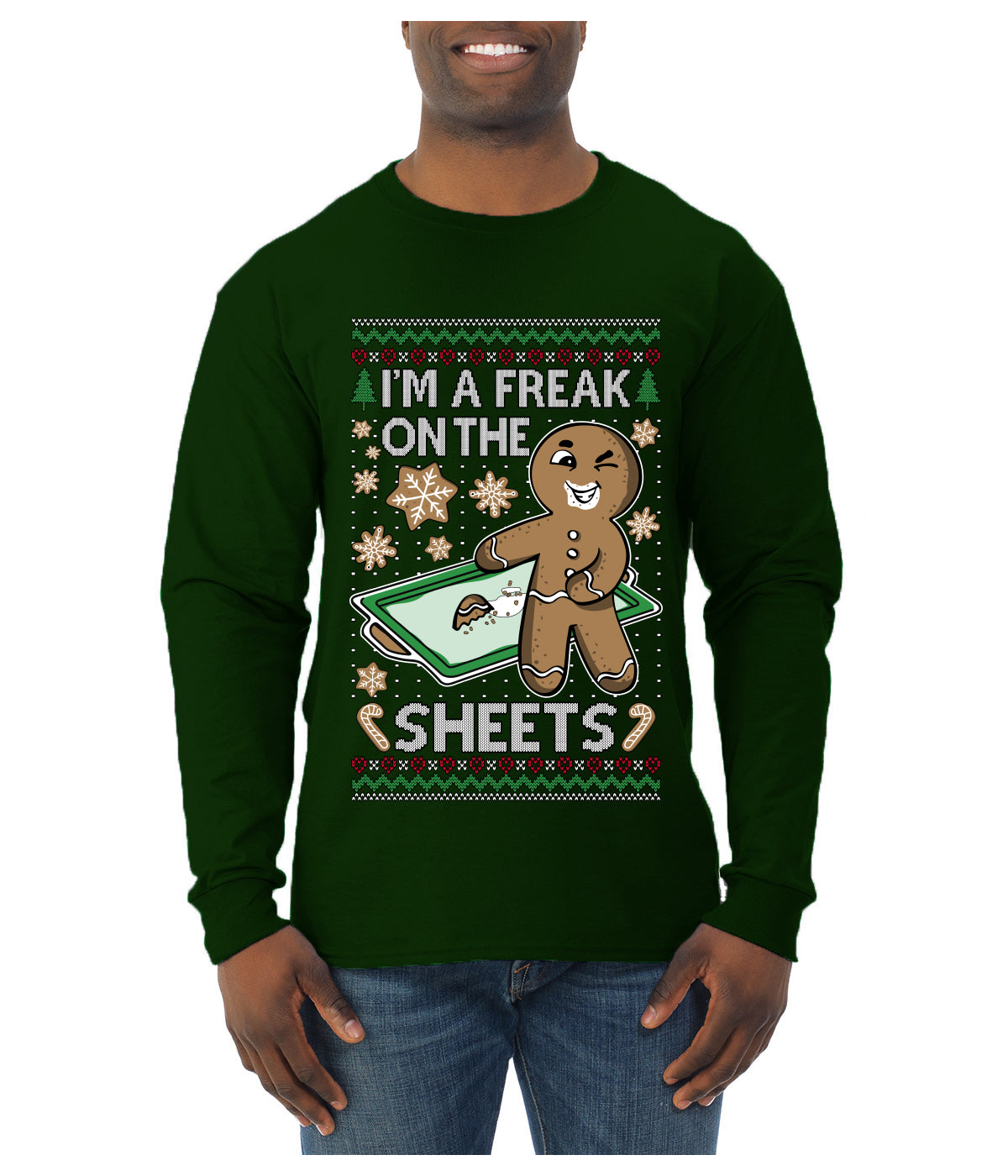 I'm A Freak On The Sheets, Ugly Christmas Sweater Unisex Mens Long Sleeve Shirt