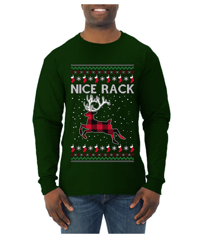 Nice Rack, Ugly Christmas Sweater Unisex Mens Long Sleeve Shirt