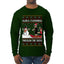 Aura Farming Through The Snow Meme, Ugly Christmas Sweater Unisex Mens Long Sleeve Shirt