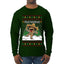 Feliz Navidad Dancing Gingerbread Man, Ugly Christmas Sweater Unisex Mens Long Sleeve Shirt