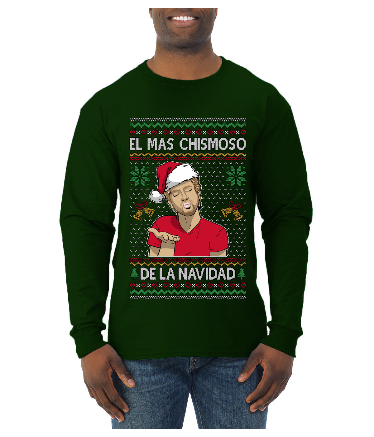 El Mas Chismoso De La Navidad, Ugly Christmas Sweater Unisex Mens Long Sleeve Shirt