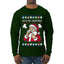 Seazyns Greeting Santa Packing Lip Pouch, Ugly Christmas Sweater Unisex Mens Long Sleeve Shirt