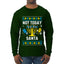 Not Today Santa Menorah Hanukkah, Ugly Christmas Sweater Unisex Mens Long Sleeve Shirt