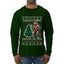 Squatching Through The Snow Bigfoot, Ugly Christmas Sweater Unisex Mens Long Sleeve Shirt