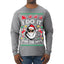 I Do It for the Hos Funny Santa Claus Ugly Christmas Sweater Mens Long Sleeve Shirt