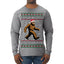 Merry Christmas Ya Filthy Humans Funny Sasquatch Bigfoot Ugly Christmas Sweater Mens Long Sleeve Shirt