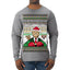 Make America Lit Again Funny Trump 2024 White House MAGA Ugly Christmas Sweater Mens Long Sleeve Shirt