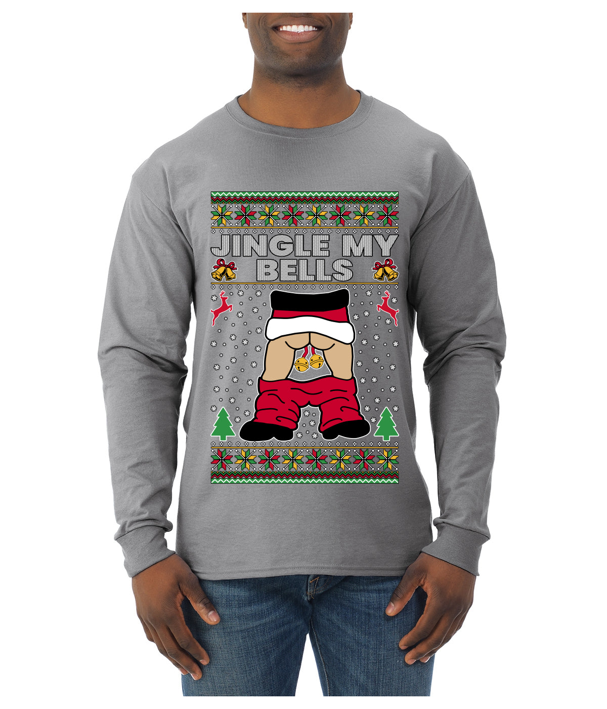 Jingle My Bells, Ugly Christmas Sweater Mens Long Sleeve Shirt