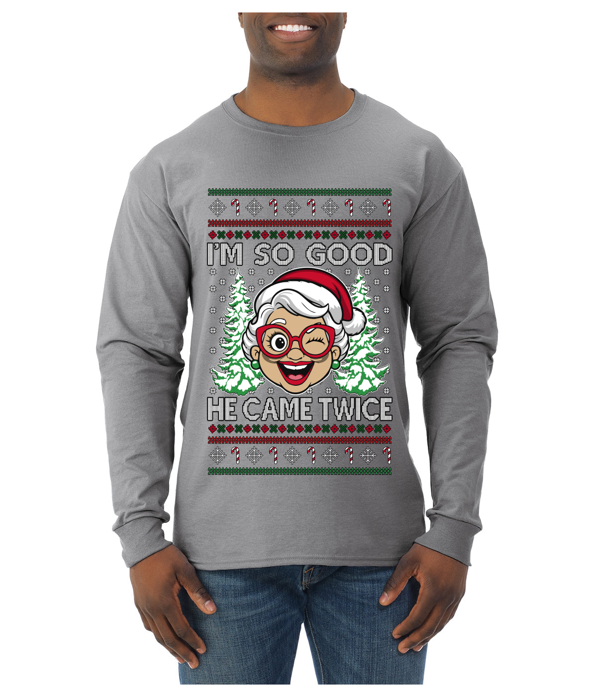 So Good He Came Twice, Ugly Christmas Sweater Unisex Mens Long Sleeve Shirt