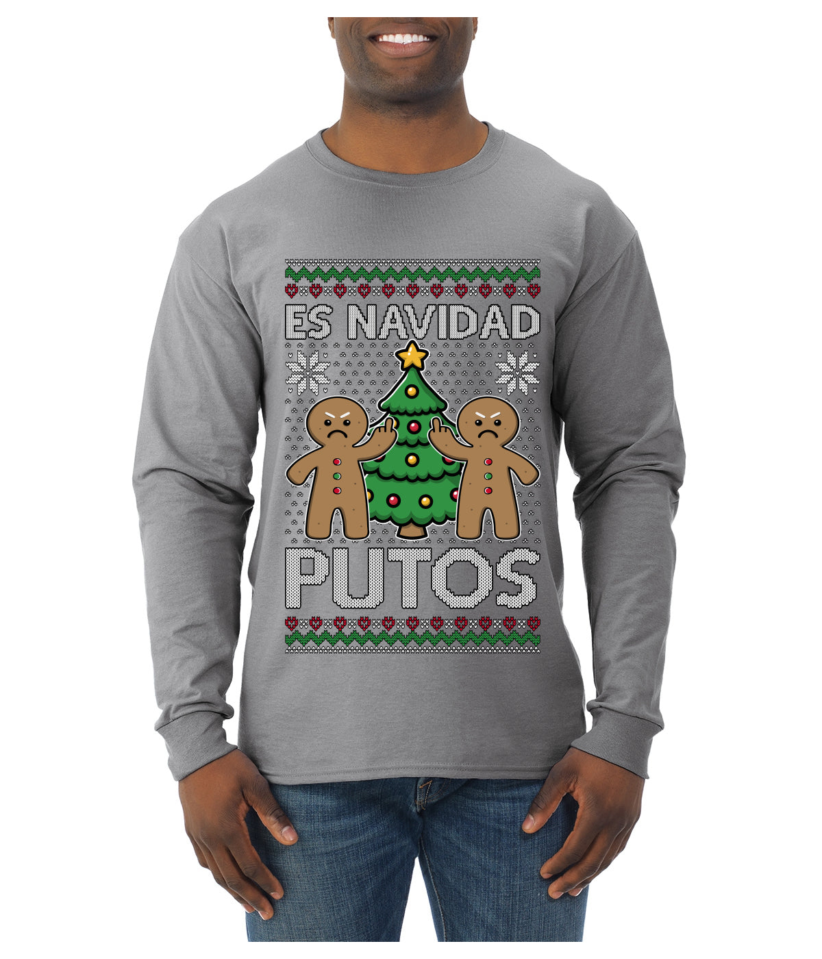 Es Navidad Putos, Ugly Christmas Sweater Unisex Mens Long Sleeve Shirt