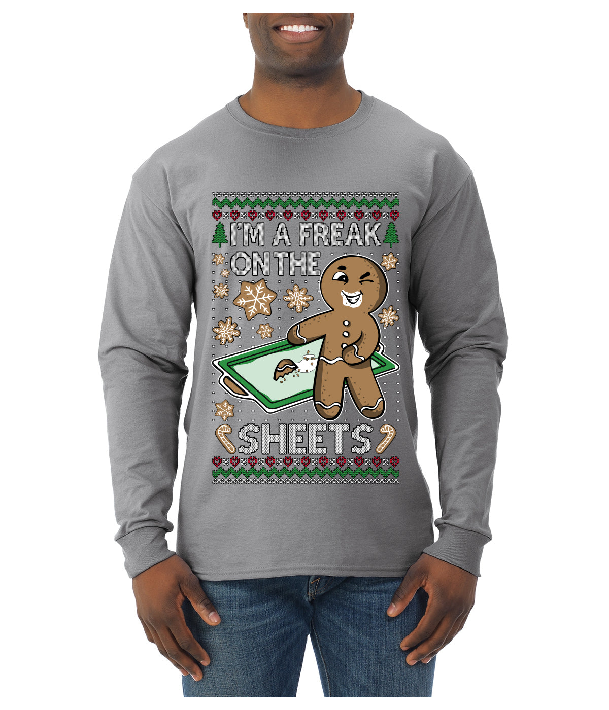 I'm A Freak On The Sheets, Ugly Christmas Sweater Unisex Mens Long Sleeve Shirt