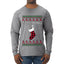 Well Hung, Ugly Christmas Sweater Unisex Mens Long Sleeve Shirt