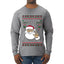 Be Nice To The Server Santa's Watching, Ugly Christmas Sweater Unisex Mens Long Sleeve Shirt