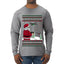 Santa Drone Show Reindeer, Ugly Christmas Sweater Unisex Mens Long Sleeve Shirt
