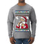 Seazyns Greeting Santa Packing Lip Pouch, Ugly Christmas Sweater Unisex Mens Long Sleeve Shirt