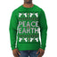 Peace On Earth Funny Xmas Cute Pink Angel Cross Ugly Christmas Sweater Mens Long Sleeve Shirt