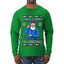Santa Stands On Christmas, Ugly Christmas Sweater Mens Long Sleeve Shirt