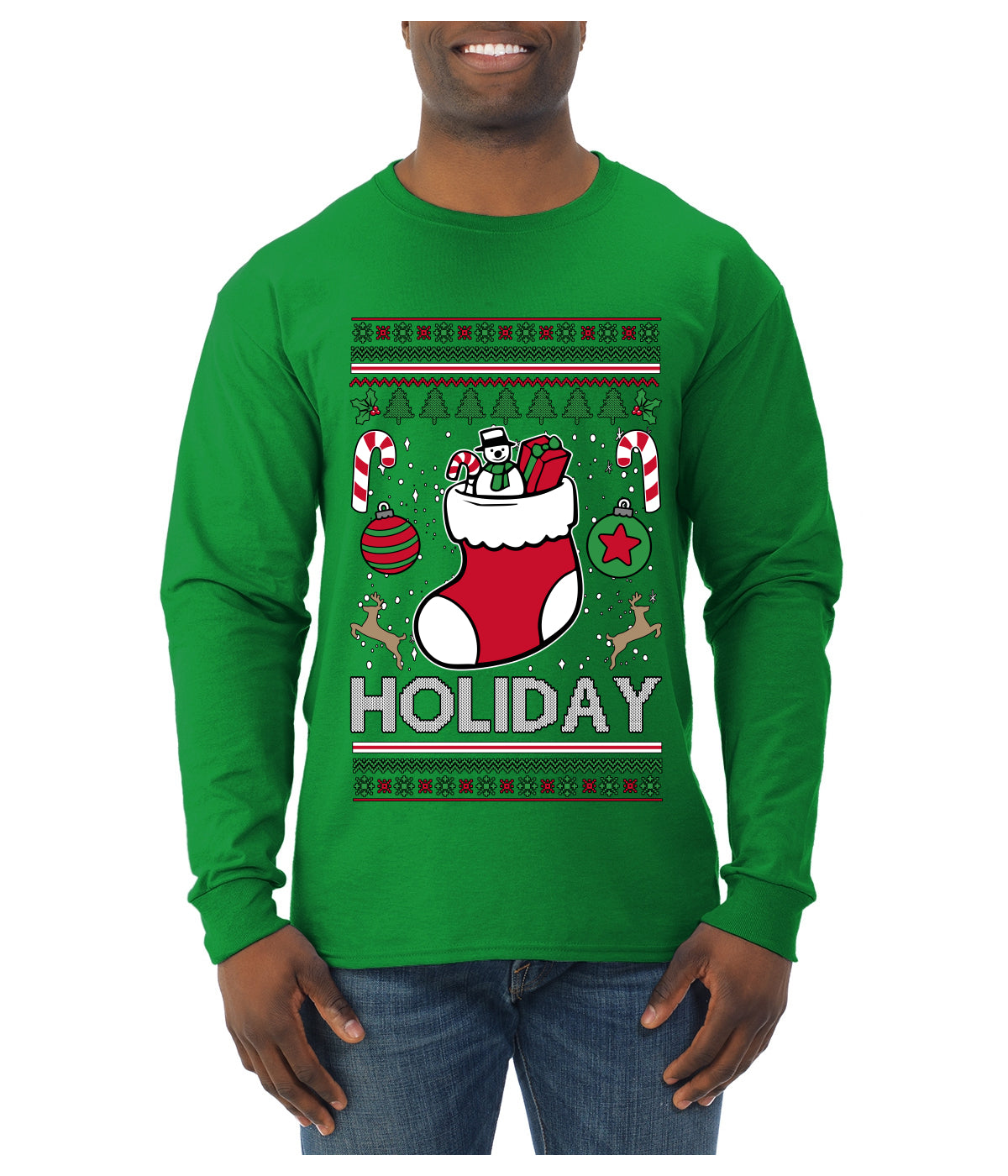 Holiday, Ugly Christmas Sweater Unisex Mens Long Sleeve Shirt