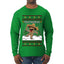 Feliz Navidad Dancing Gingerbread Man, Ugly Christmas Sweater Unisex Mens Long Sleeve Shirt