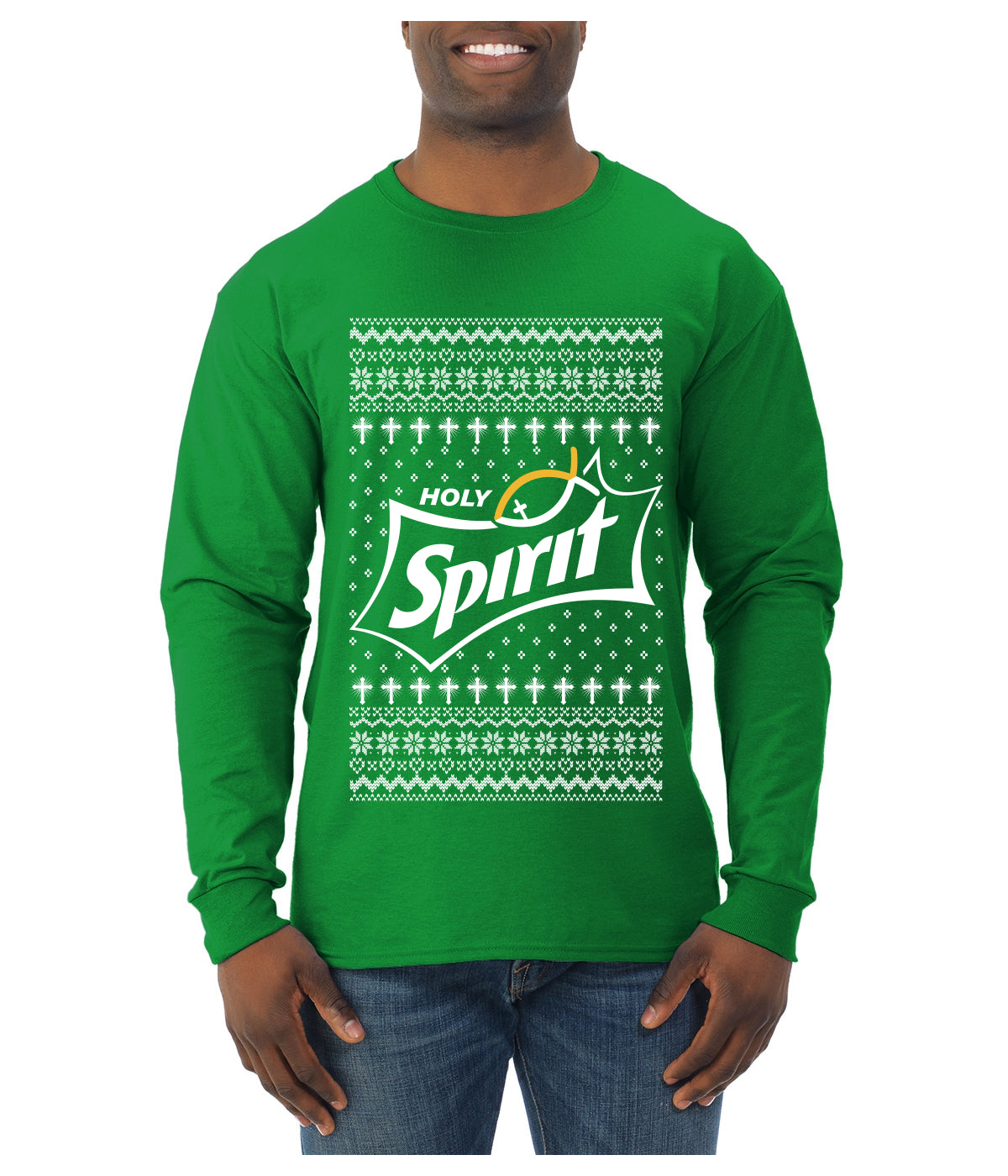 Enjoy Jesus Christ Parody Wordplay, Ugly Christmas Sweater Unisex Mens Long Sleeve Shirt