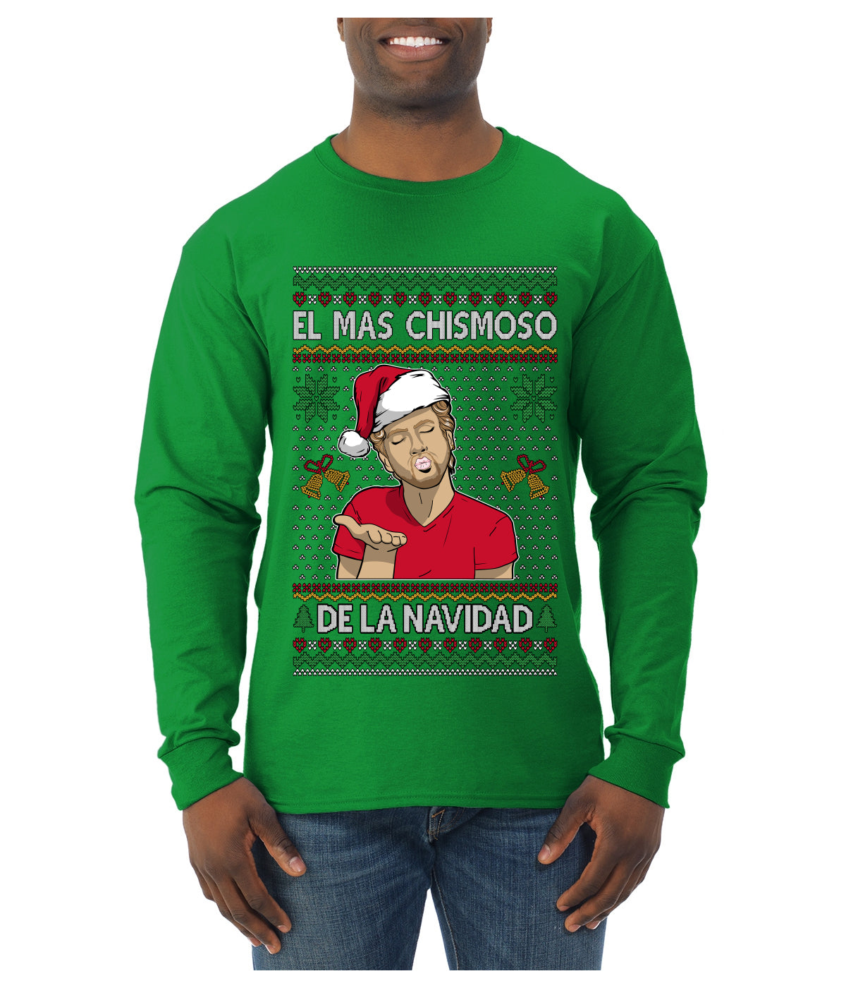 El Mas Chismoso De La Navidad, Ugly Christmas Sweater Unisex Mens Long Sleeve Shirt