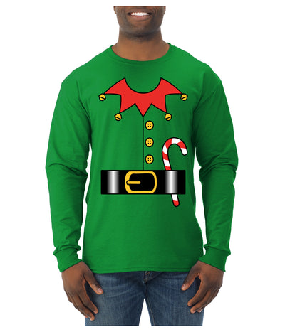 Christmas Elf Suit, Ugly Christmas Sweater Unisex Mens Long Sleeve Shirt
