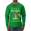 Not Today Santa Menorah Hanukkah, Ugly Christmas Sweater Unisex Mens Long Sleeve Shirt