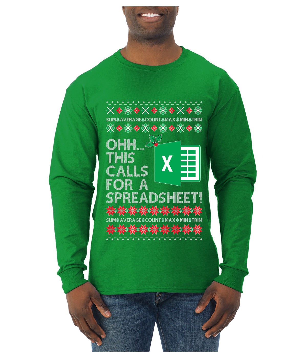 Ohh This Calls For A Spreadsheet Office, Ugly Christmas Sweater Unisex Mens Long Sleeve Shirt