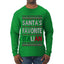 Santa's Favorite Italian, Funny Italian Christmas Sweater, Ugly Christmas Sweater Unisex Mens Long Sleeve Shirt