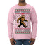 Merry Christmas Ya Filthy Humans Funny Sasquatch Bigfoot Ugly Christmas Sweater Mens Long Sleeve Shirt