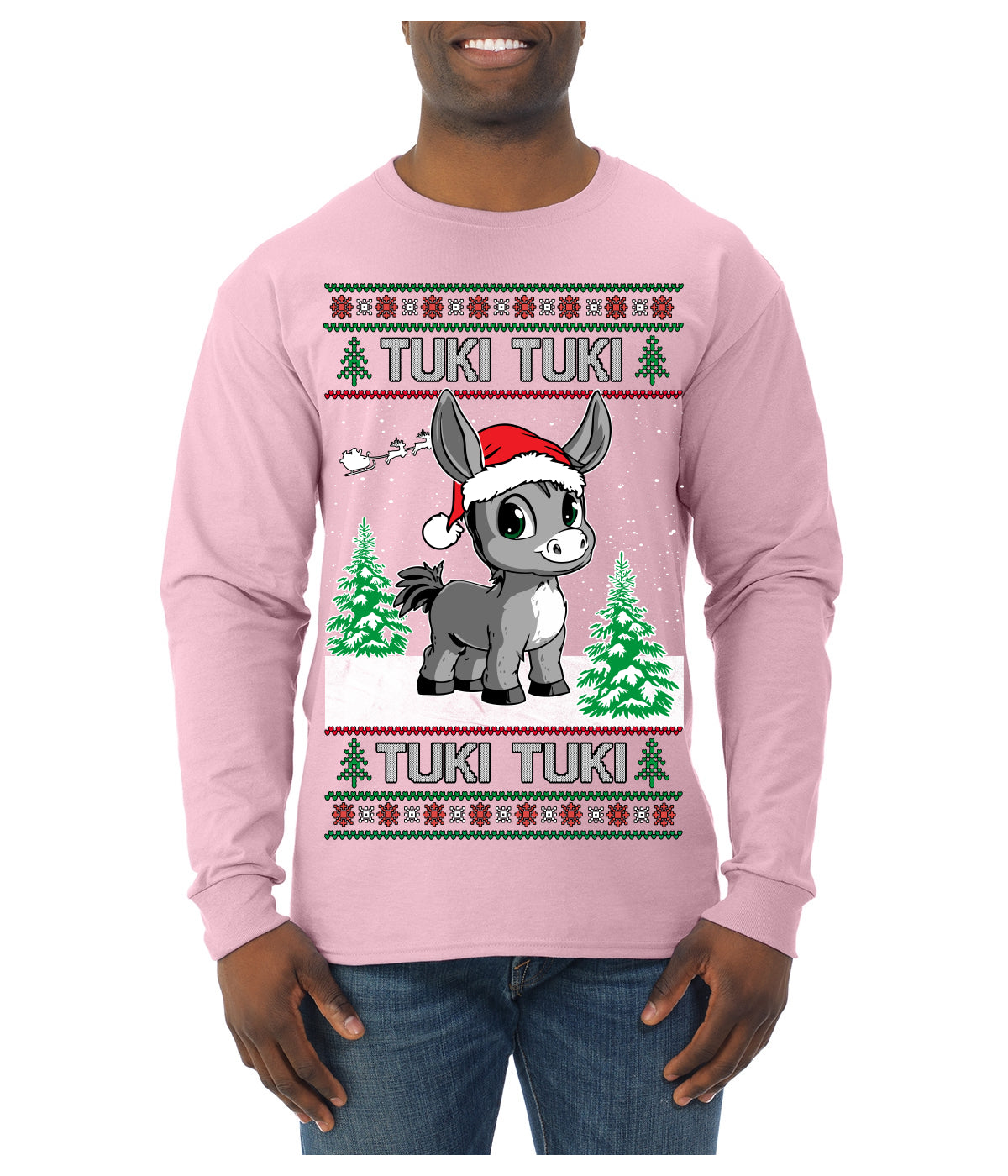 Tuki Tuki Tuki Funny Spanish Music Lyrics Ugly Christmas Sweater Mens Long Sleeve Shirt