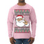 Santa Knows You've Been a Dumb Bitch Funny Vulgar Dirty Ugly Christmas Sweater Mens Long Sleeve Shirt