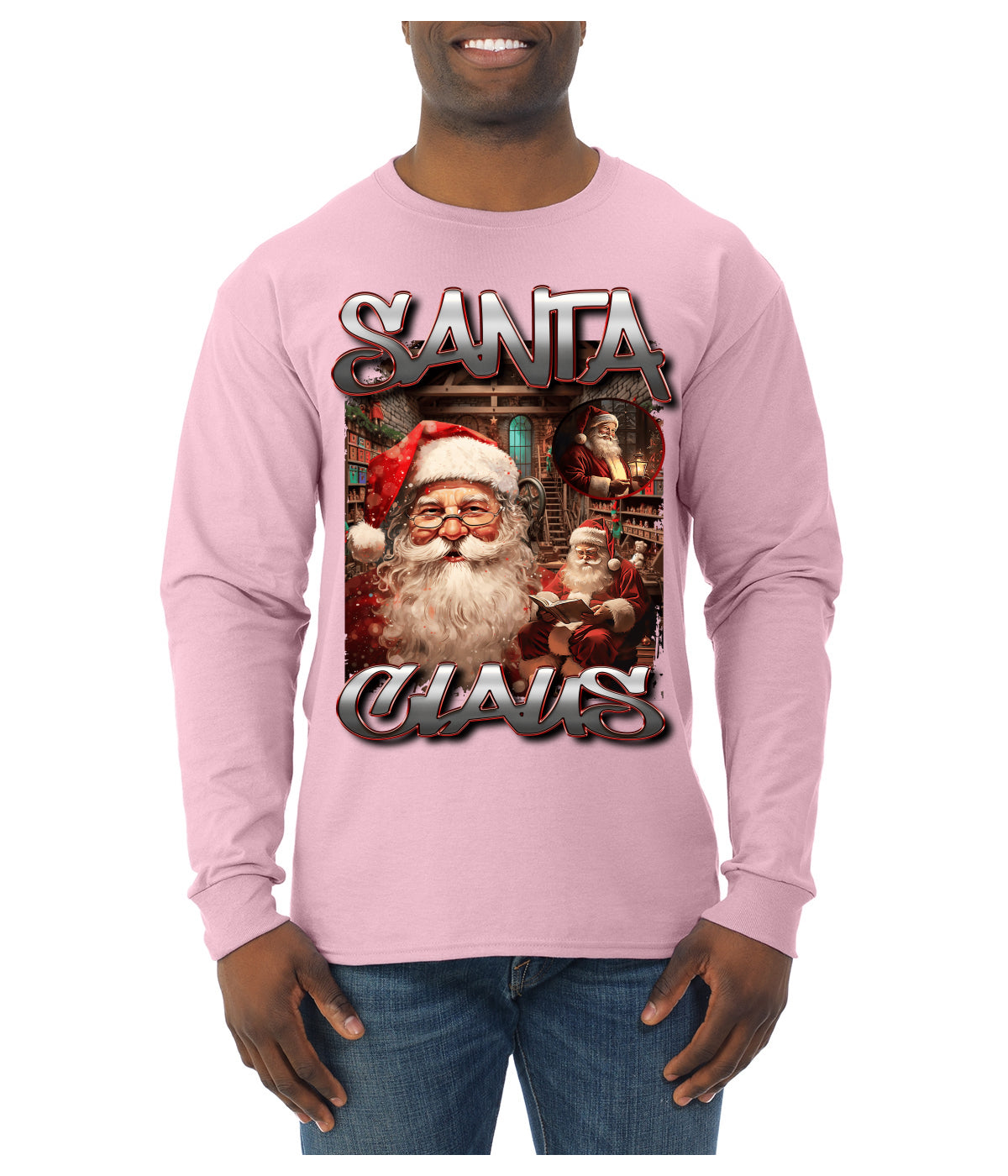 Santa Claus Bootleg Rap Music Style Ugly Christmas Sweater Mens Long Sleeve Shirt